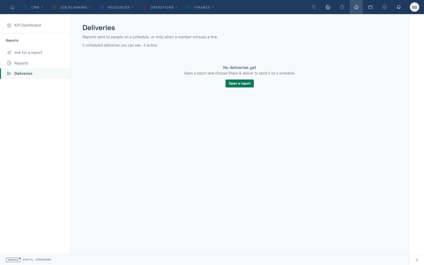 Scheduled deliveries for reports and boards